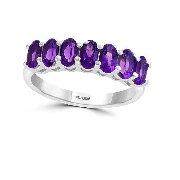 Effy 7 oval amethyst stone band ring